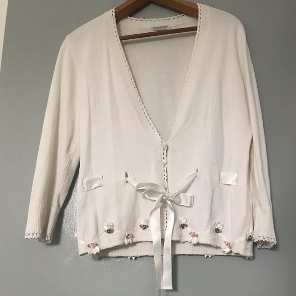 Soft feel no Itch Cotton Cardigan/Top Pretty Vintage classic quality - Picture 6 of 16